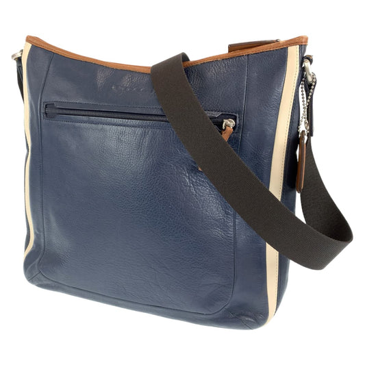 COACH コーチ ヘリテージ ネイビー 紺 ホワイト 白 レザー F71351 ショルダーバッグ メッセンジャーバッグ 斜め掛け  メンズ