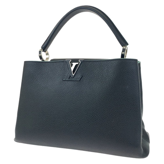 LOUIS VUITTON ルイヴィトン カプシーヌMM ノワール ブラック 黒 ターコイズ / トリヨン ハンドバッグ トートバッグ  レディース