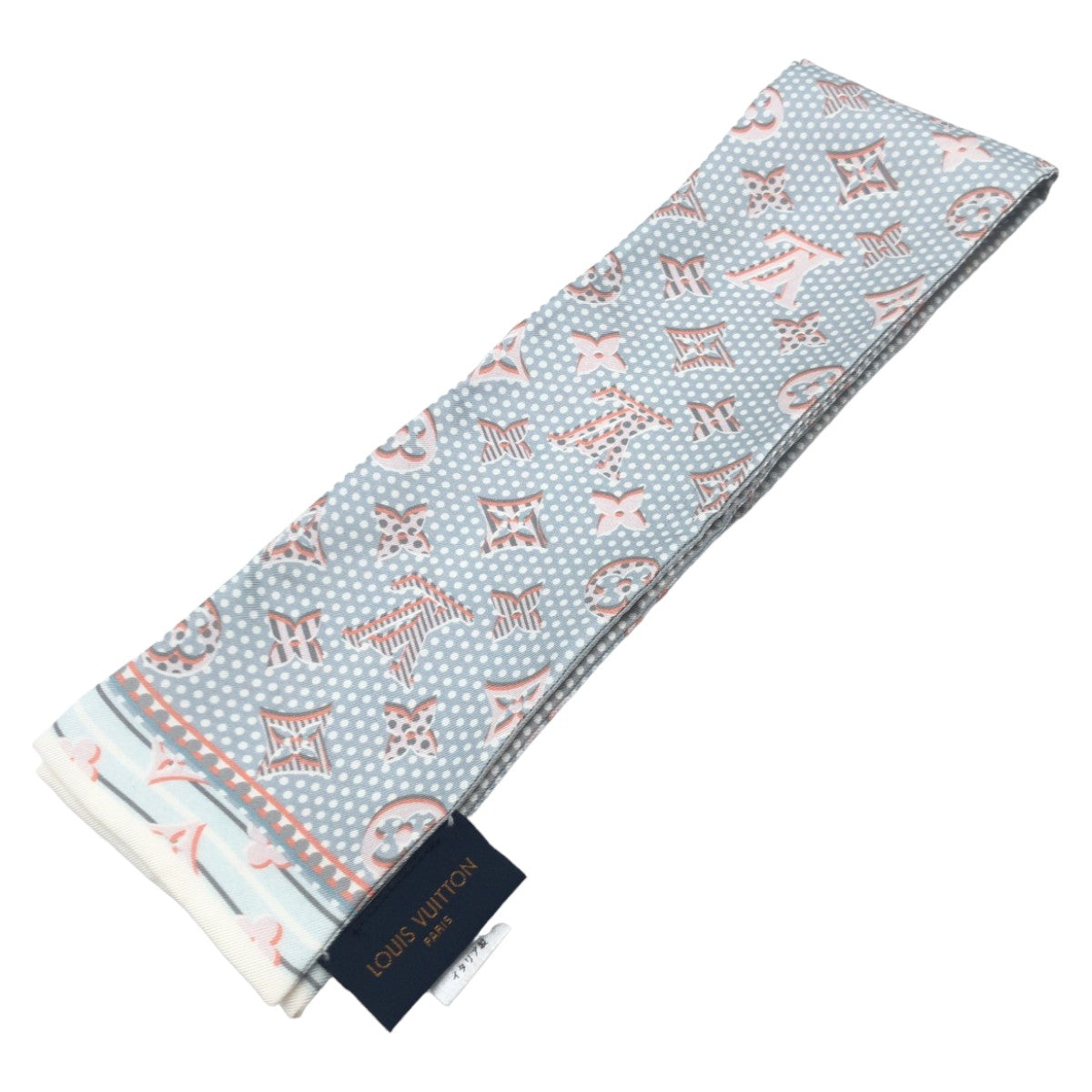 LOUIS VUITTON ルイヴィトン バンドー モノドッツ モノグラム モノグラム ブルー 青 ピンク シルク M70849 スカーフ バンドー ツイリー  レディース