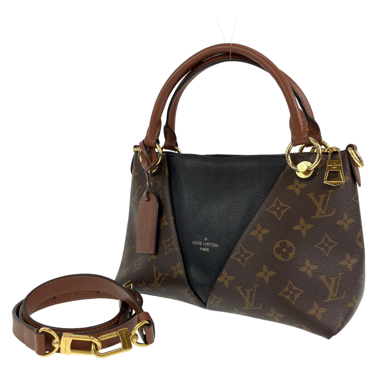 LOUIS VUITTON ルイヴィトン モノグラム VトートBB ブラウン 茶色 ゴールド金具 ノワール PVC M43976 ハンドバッグ ショルダーバッグ 2way  レディース