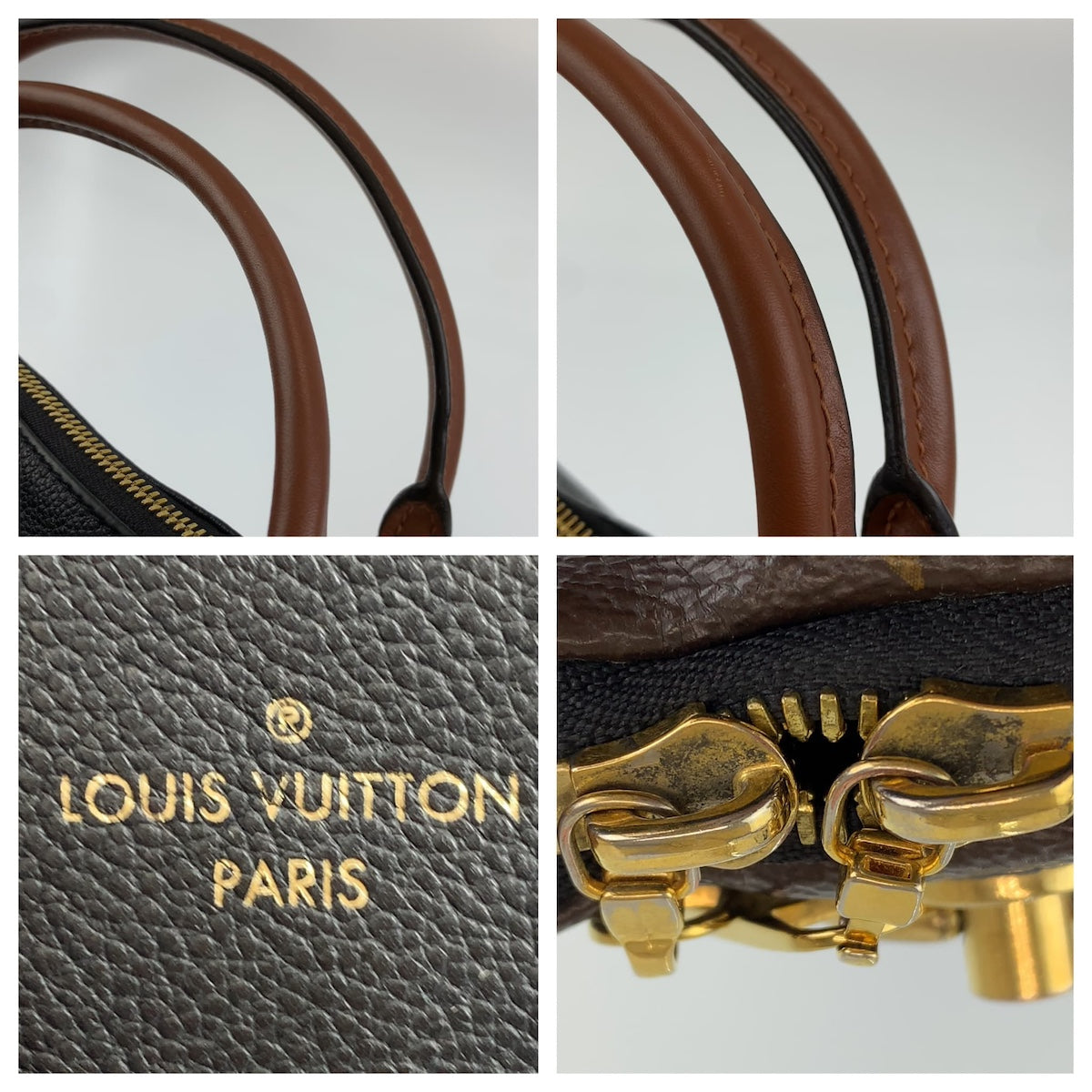 LOUIS VUITTON ルイヴィトン モノグラム VトートBB ブラウン 茶色 ゴールド金具 ノワール PVC M43976 ハンドバッグ ショルダーバッグ 2way  レディース