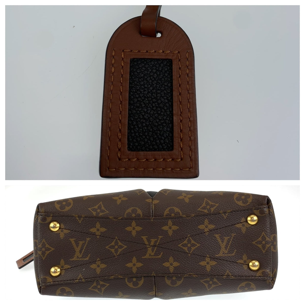LOUIS VUITTON ルイヴィトン モノグラム VトートBB ブラウン 茶色 ゴールド金具 ノワール PVC M43976 ハンドバッグ ショルダーバッグ 2way  レディース