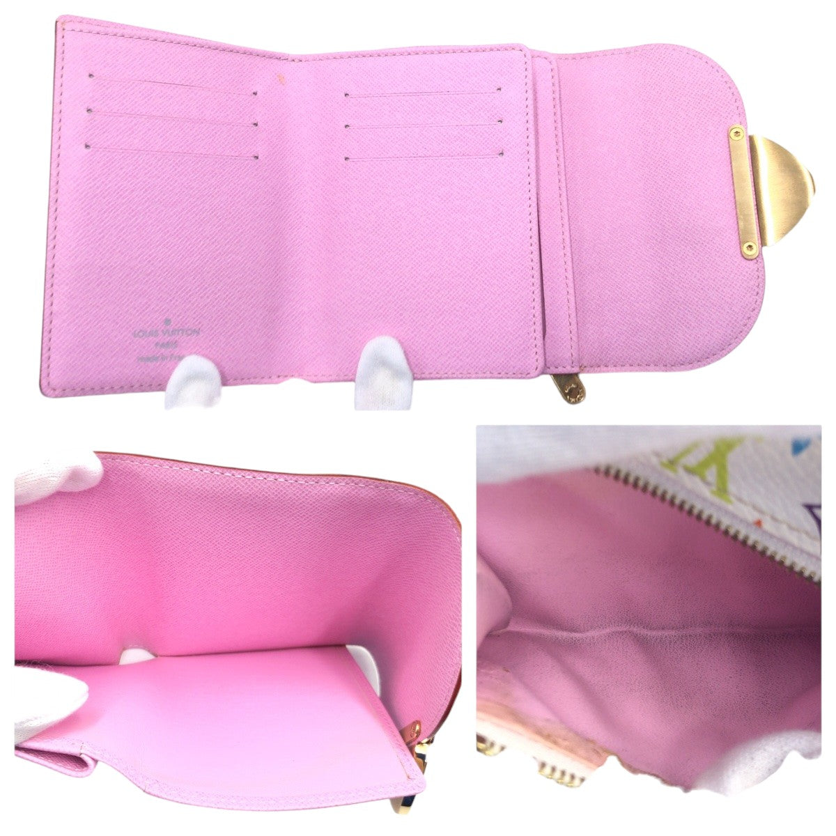 LOUIS VUITTON ルイヴィトン ポルトフォイユ・コアラ リッチ モノグラム マルチカラー ホワイト 白 ピンク ゴールド金具 PVC M58081 二つ折り財布 コンパクトウォレット  レディース
