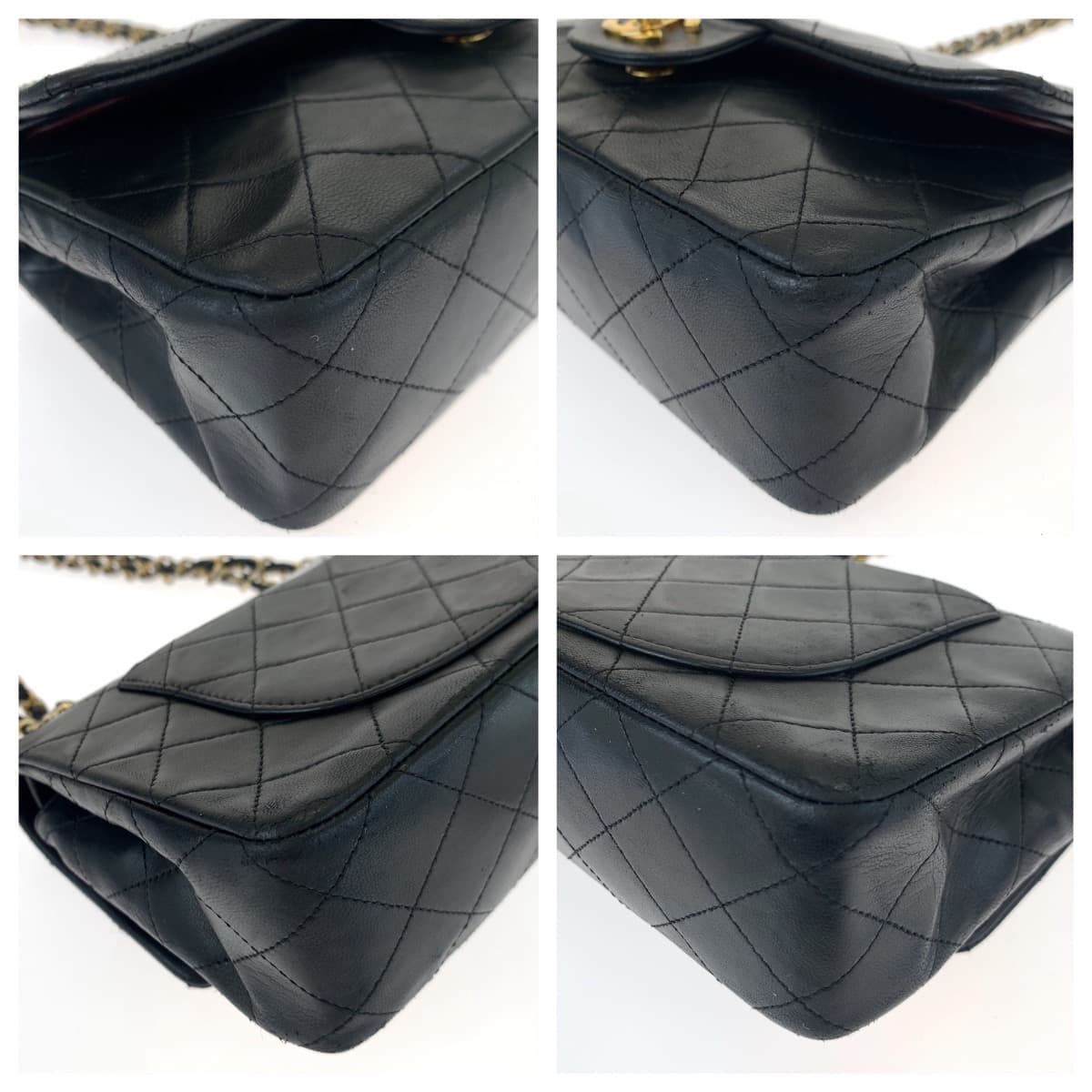 CHANEL シャネル ヴィンテージ マトラッセ ダブルフラップ ココマーク ターンロック ブラック 黒 ゴールド金具 ラムスキン ショルダーバッグ ハンドバッグ  レディース