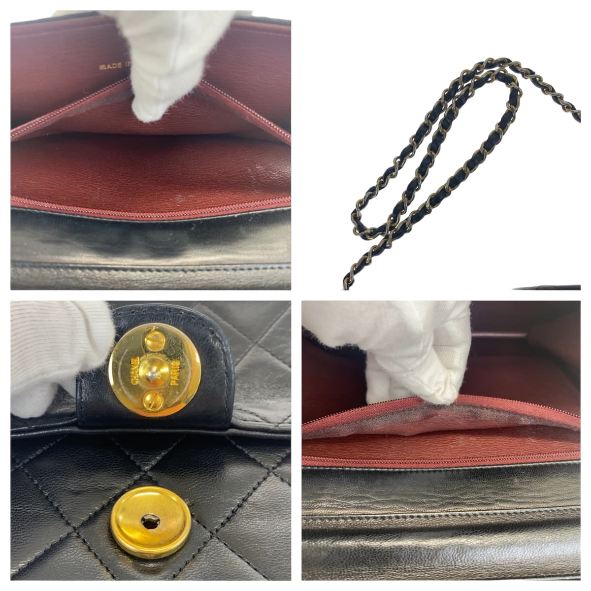 H-00530
CHANEL シャネル マトラッセ ココマーク ブラック 黒 ゴールド金具 レザー ショルダーバッグ 肩掛け  レディース