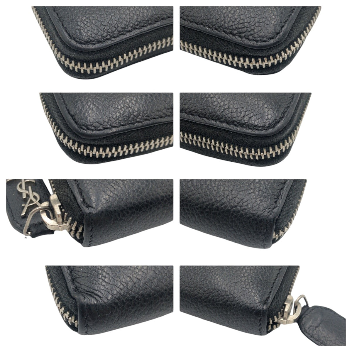 10377
SAINT LAURENT PARIS サンローランパリ YSL ブラック シルバー金具 レザー 414680 ラウンドファスナー 長財布  メンズ