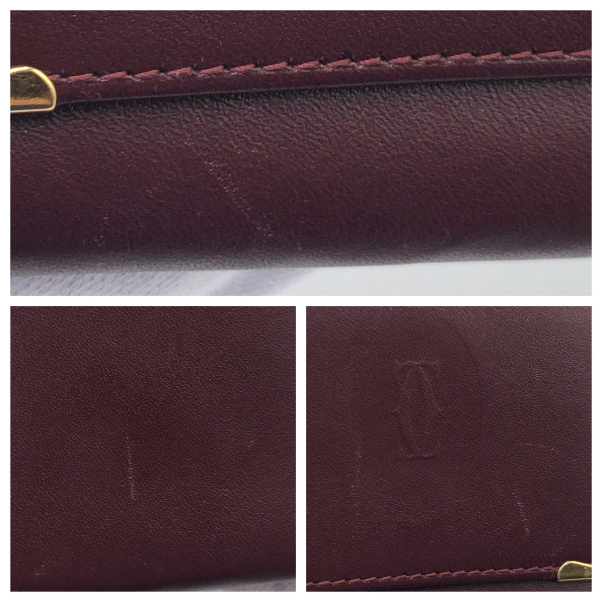 12562
CARTIER カルティエ マストライン ワインレッド ボルドー ゴールド金具 レザー コインケース 小銭入れ  メンズ