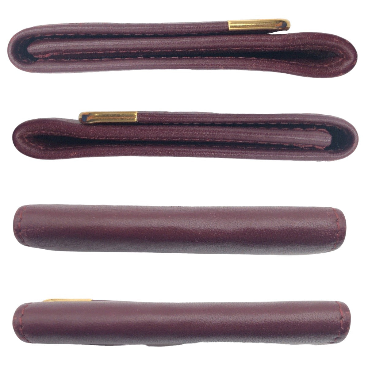 12562
CARTIER カルティエ マストライン ワインレッド ボルドー ゴールド金具 レザー コインケース 小銭入れ  メンズ