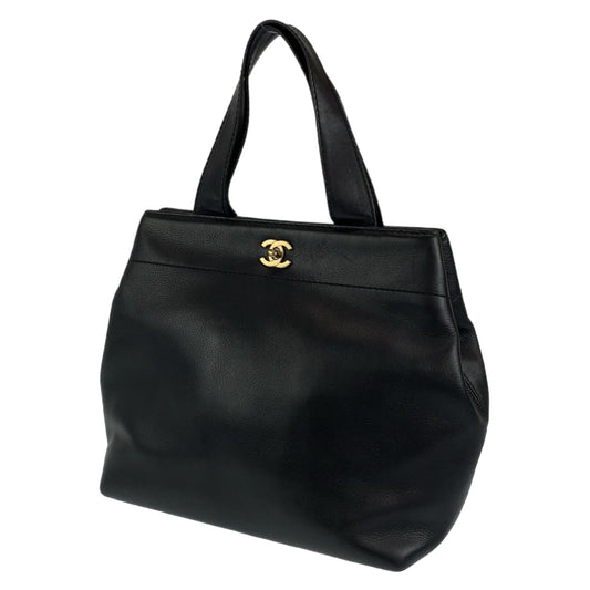 H-00531
CHANEL シャネル ヴィンテージ ターンロック CC ココマーク 黒 ブラック ゴールド金具 キャビアスキン トートバッグ ハンドバッグ  レディース