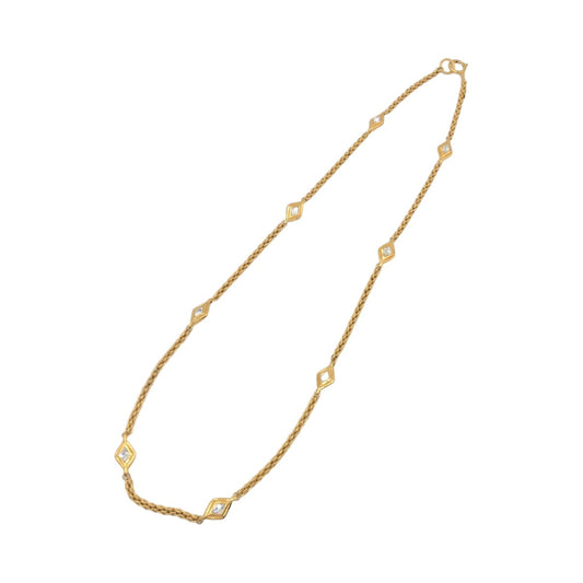 CHANEL シャネル ヴィンテージ ゴールド ラインストーン ネックレス ロングネックレス  レディース