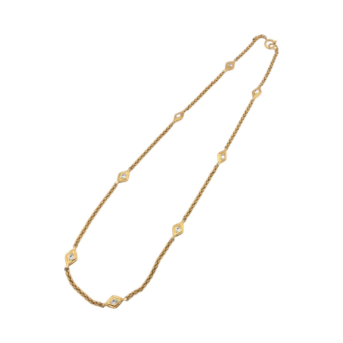 CHANEL シャネル ヴィンテージ ゴールド ラインストーン ネックレス ロングネックレス  レディース