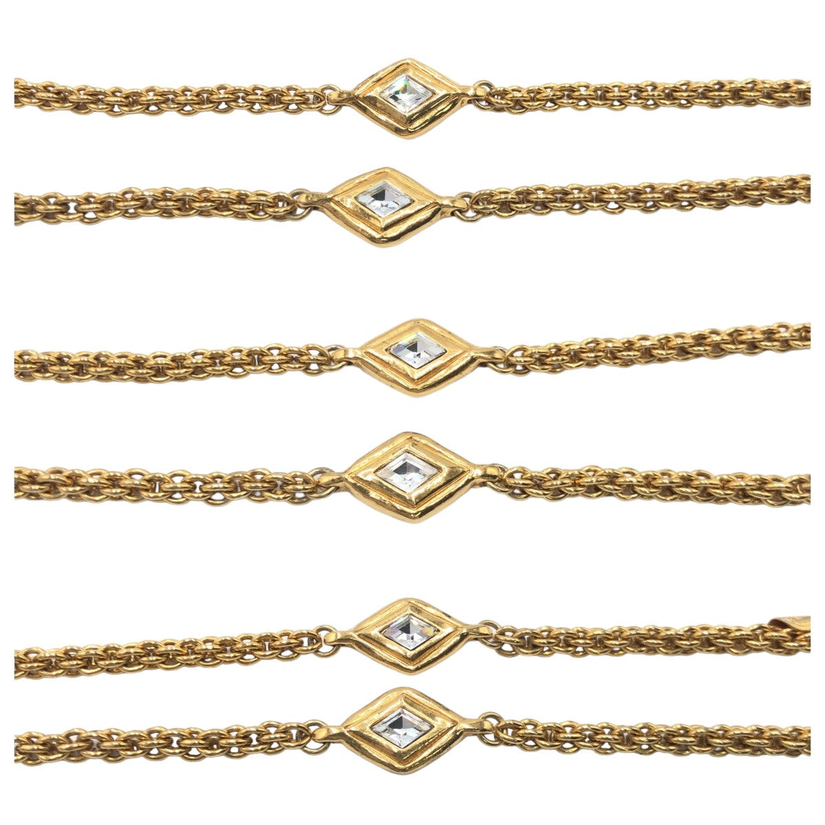 CHANEL シャネル ヴィンテージ ゴールド ラインストーン ネックレス ロングネックレス  レディース