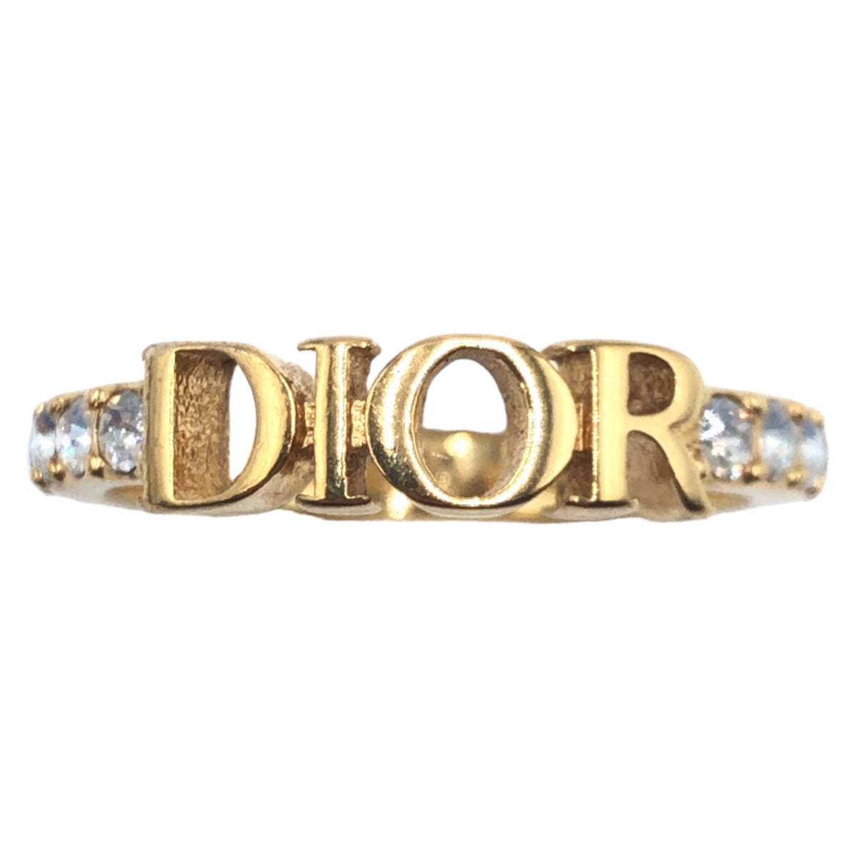 D-034
Dior ディオール ラインストーン ゴールド 金 メタル リング 指輪 12号  レディース