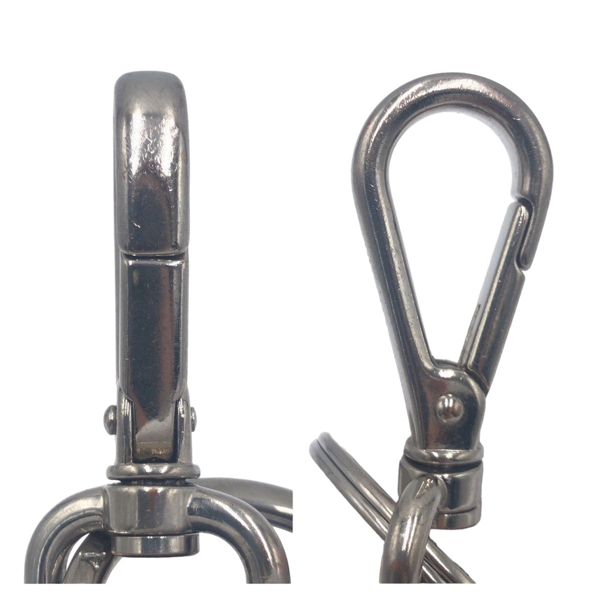 PRADA Prada Saffiano Black Silver Hardware Leather 2PP709 Key Holder Key Ring Key Charm Men's