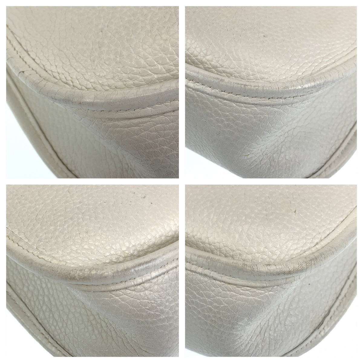 10386
HERMES エルメス エヴリンPM II ホワイト オフホワイト レザー 斜め掛け ショルダーバッグ ポシェット □I刻印  レディース