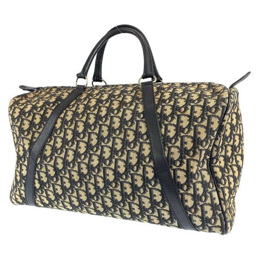 H-00534
Dior ディオール ヴィンテージ トロッター ネイビー 紺 ベージュ キャンバス ボストンバッグ 旅行バッグ  レディース