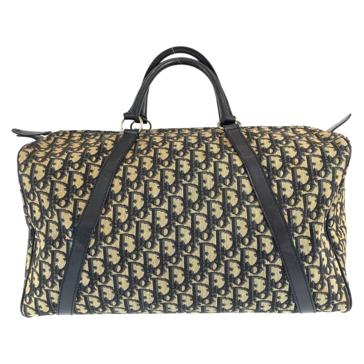 H-00534
Dior ディオール ヴィンテージ トロッター ネイビー 紺 ベージュ キャンバス ボストンバッグ 旅行バッグ  レディース