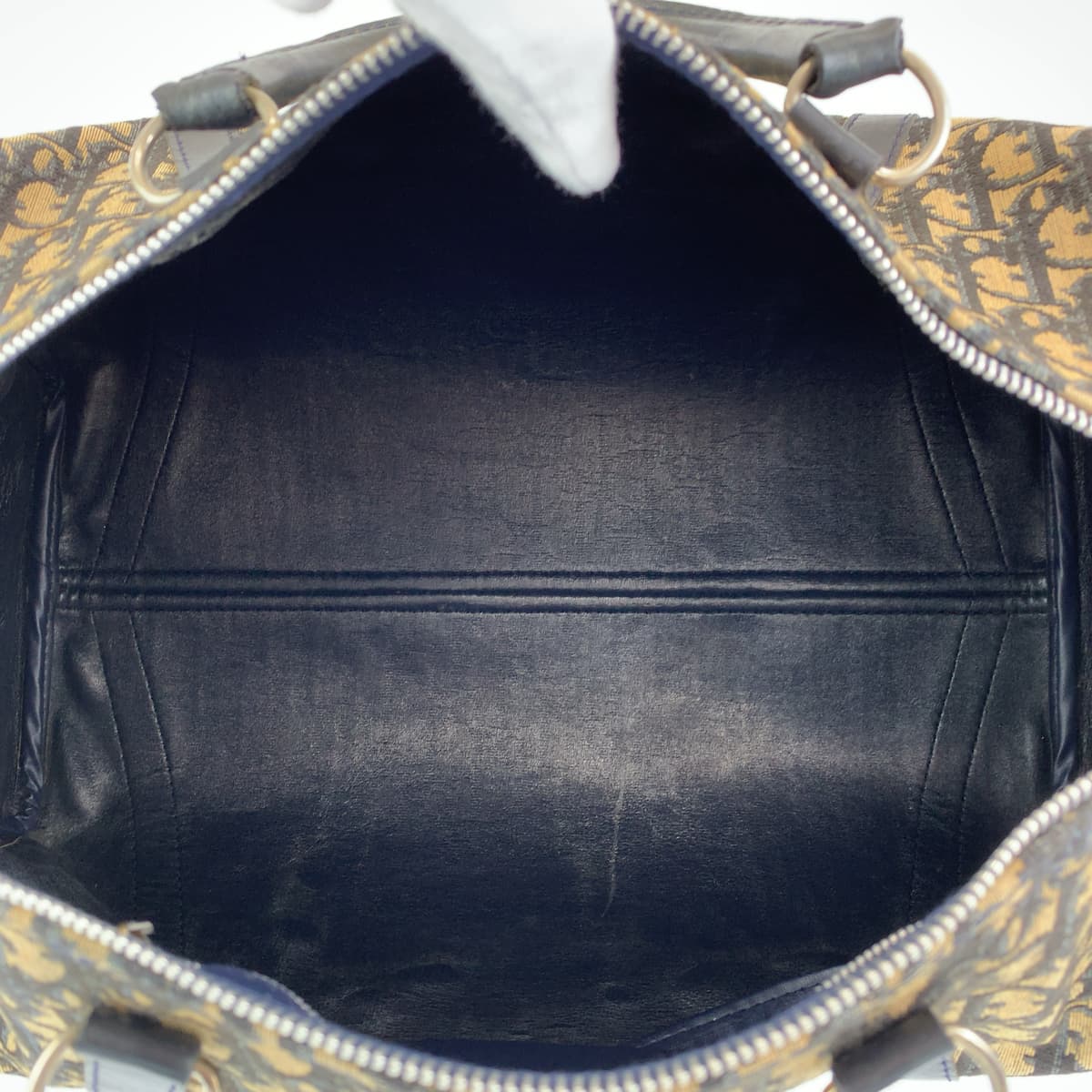 H-00534
Dior ディオール ヴィンテージ トロッター ネイビー 紺 ベージュ キャンバス ボストンバッグ 旅行バッグ  レディース