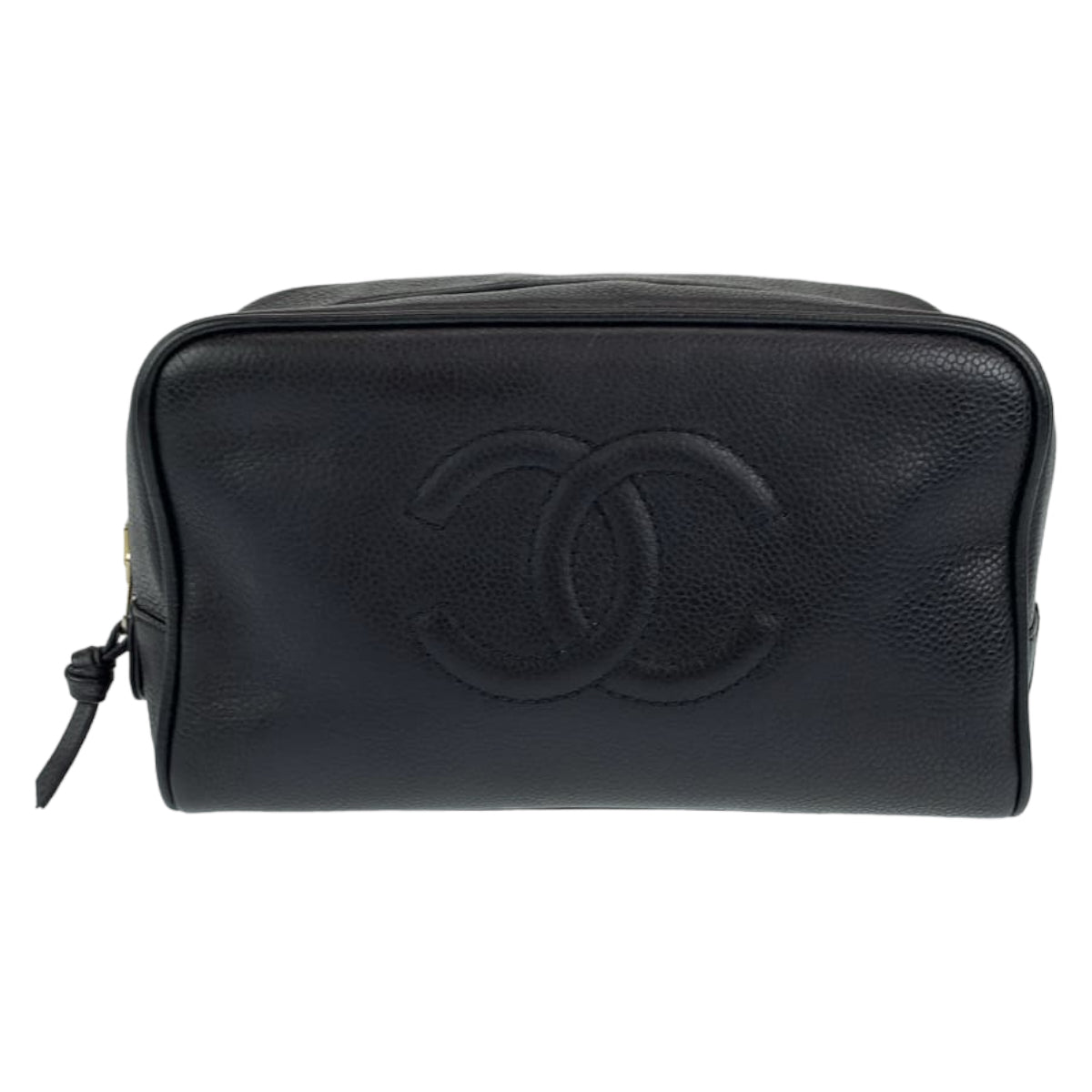 H-00536
CHANEL シャネル ココマーク ブラック 黒 キャビアスキン ポーチ 化粧ポーチ  レディース