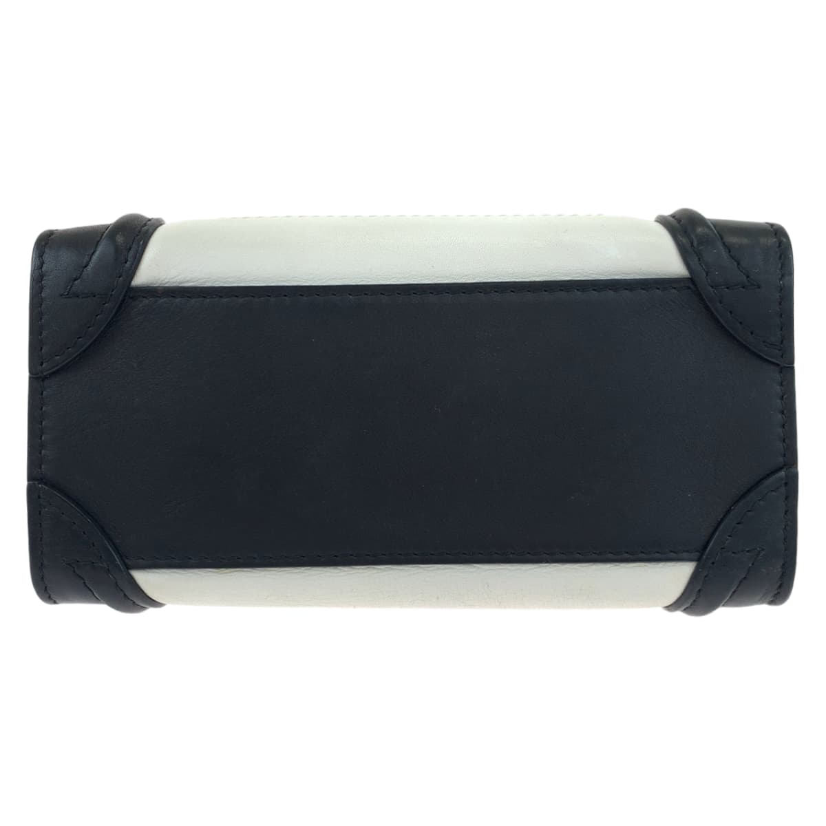 H-00540
CELINE セリーヌ ラゲージ ナノ ホワイト 白 ブラック 黒 レザー ショルダーバッグ ハンドバッグ 2way  レディース
