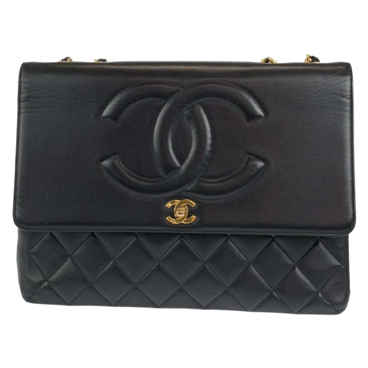 H-00541
CHANEL シャネル ヴィンテージ デカマトラッセ シングルフラップ ココマーク ブラック 黒 ゴールド金具 ラムスキン ショルダーバッグ 斜め掛けバッグ  レディース