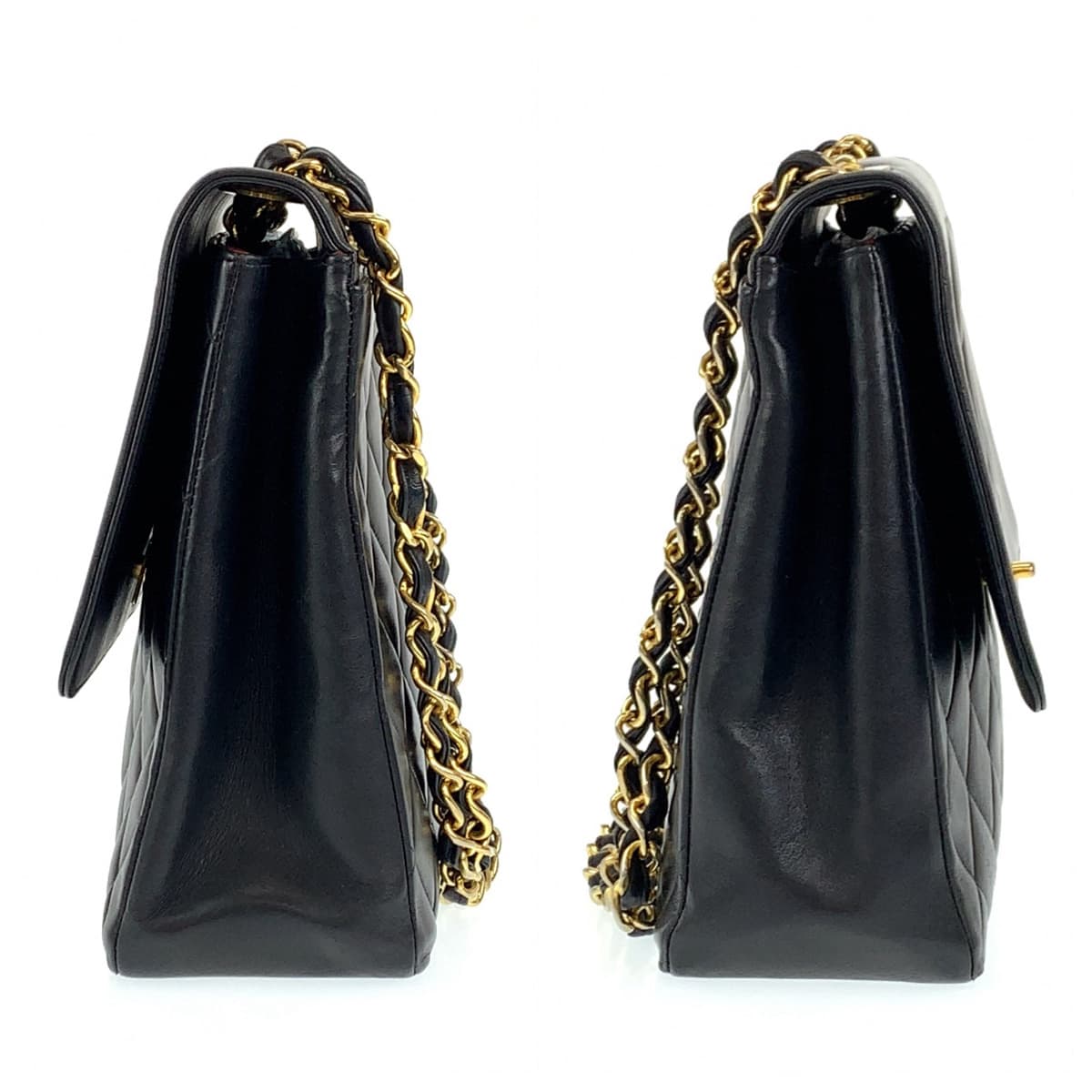 H-00541
CHANEL シャネル ヴィンテージ デカマトラッセ シングルフラップ ココマーク ブラック 黒 ゴールド金具 ラムスキン ショルダーバッグ 斜め掛けバッグ  レディース
