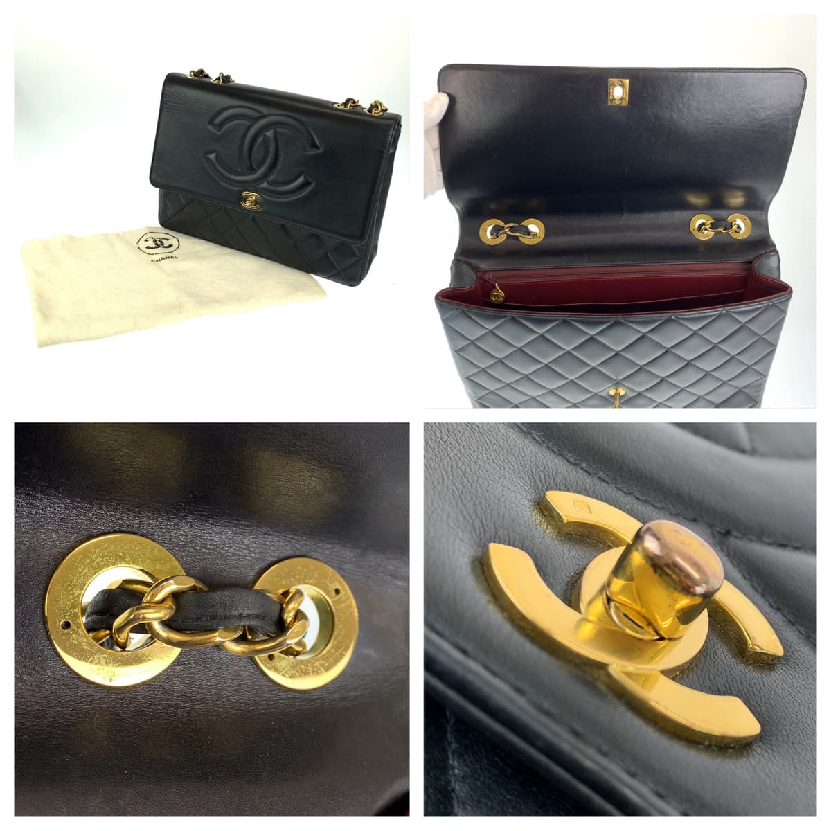 H-00541
CHANEL シャネル ヴィンテージ デカマトラッセ シングルフラップ ココマーク ブラック 黒 ゴールド金具 ラムスキン ショルダーバッグ 斜め掛けバッグ  レディース