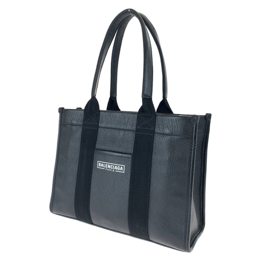 H-00543
BALENCIAGA バレンシアガ ハードウェア ロゴ ブラック 黒 ホワイト 白 シルバー金具 カーフ 671402 トートバッグ ハンドバッグ 男女兼用  レディース