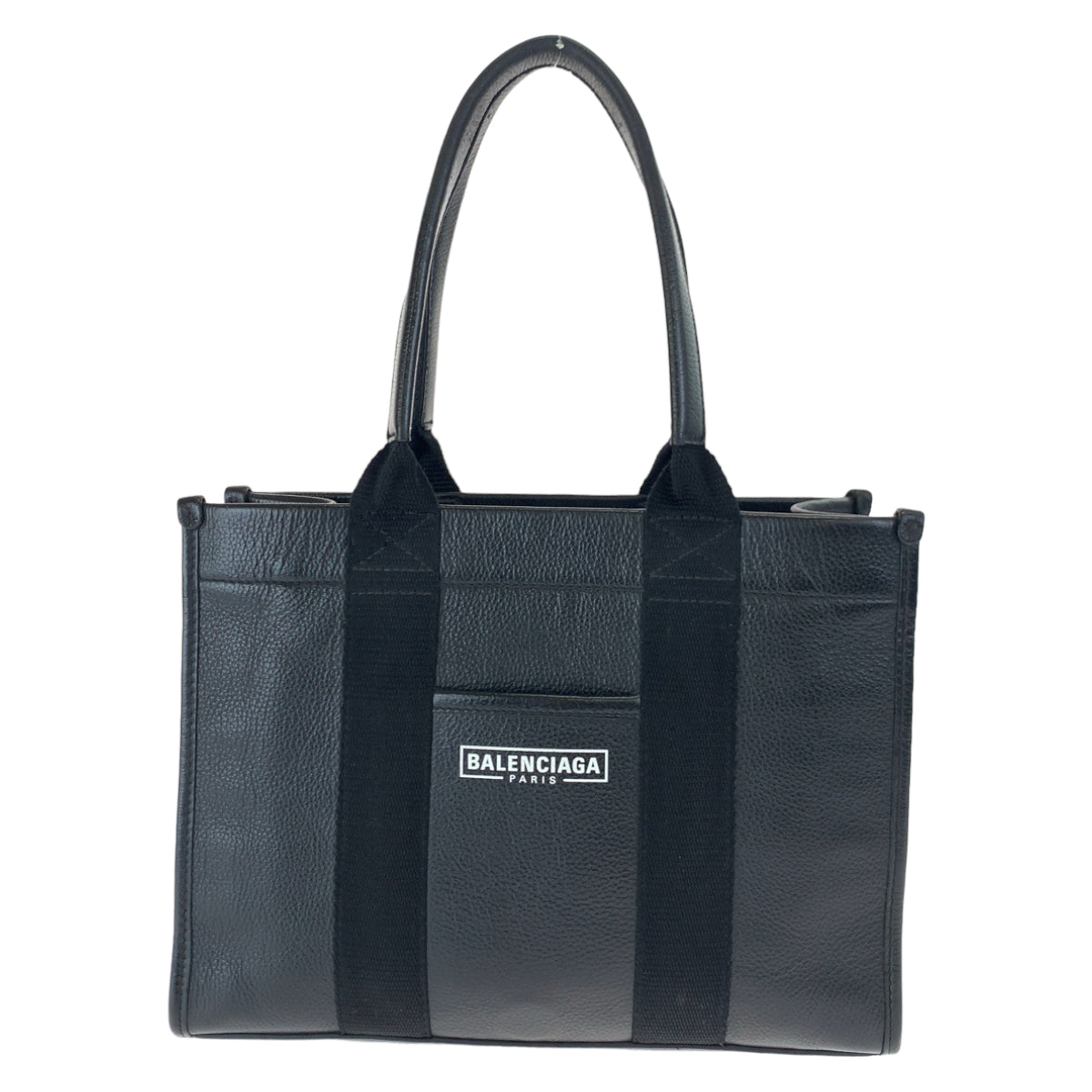 H-00543
BALENCIAGA バレンシアガ ハードウェア ロゴ ブラック 黒 ホワイト 白 シルバー金具 カーフ 671402 トートバッグ ハンドバッグ 男女兼用  レディース