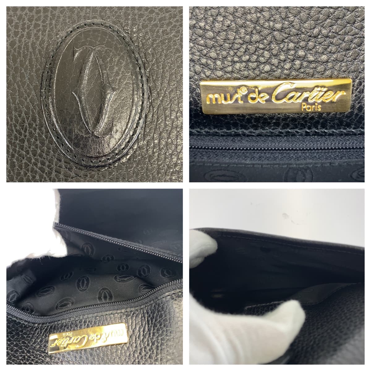 H-00544
CARTIER カルティエ マストライン ブラック 黒 レザー ショルダーバッグ 斜め掛け  レディース