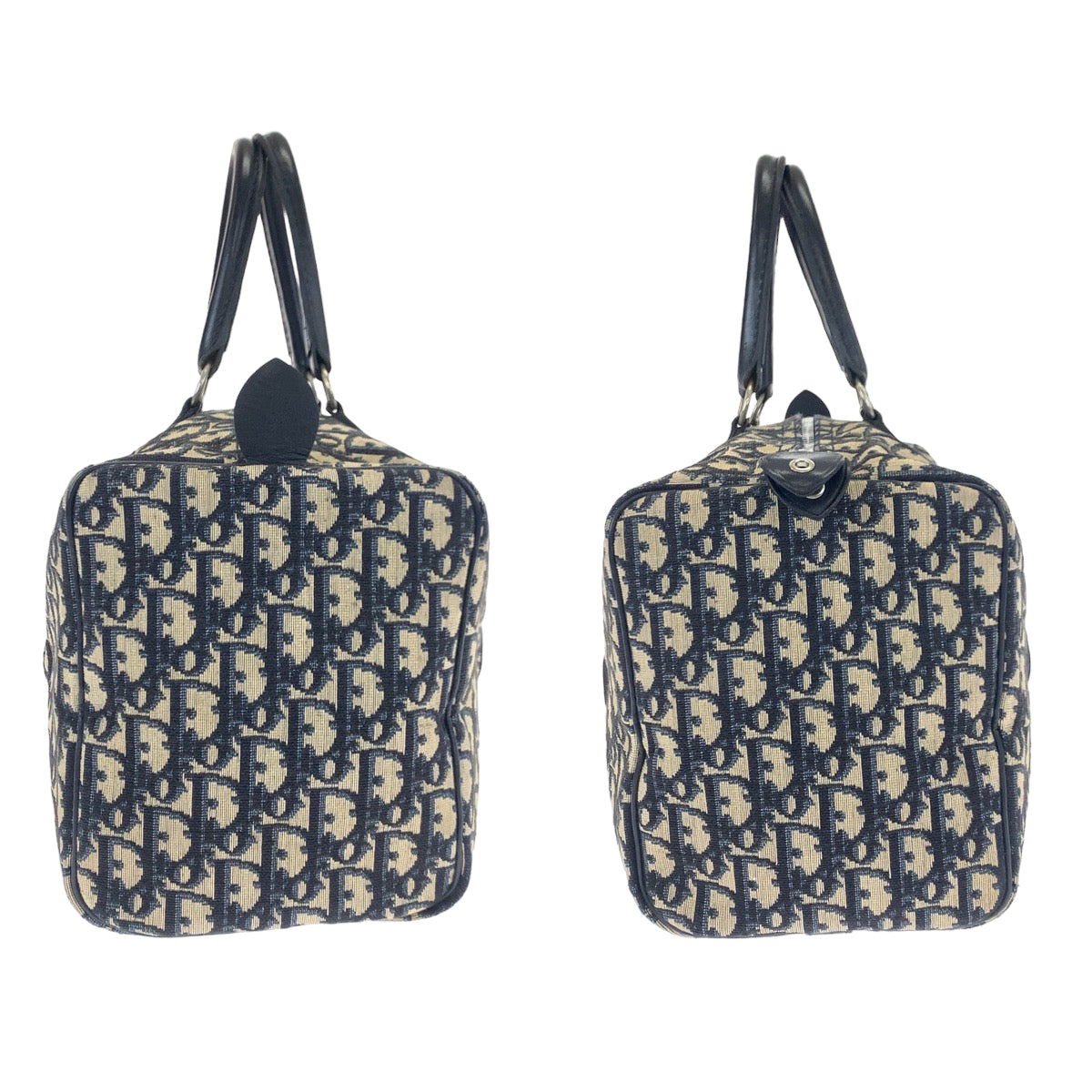 H-00545
Dior ディオール ヴィンテージ トロッター ネイビー 紺 ベージュ キャンバス ハンドバッグ ミニボストンバッグ  レディース