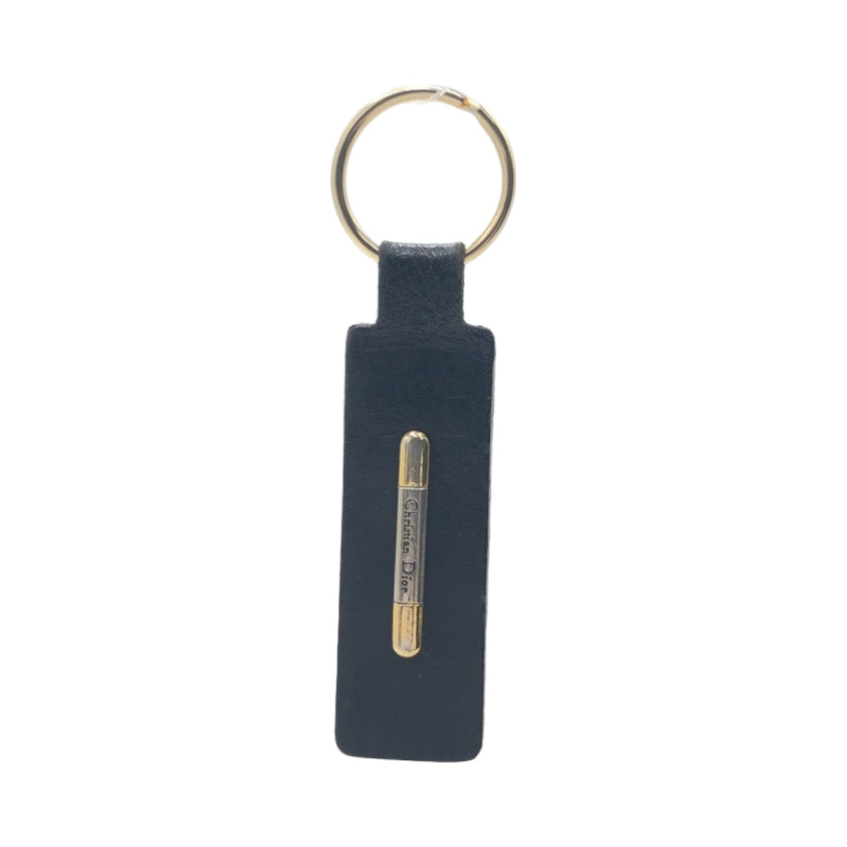 12560
Dior ディオール ヴィンテージ ブラック ゴールド金具 レザー キーホルダー キーリング ストラップ  レディース AB5