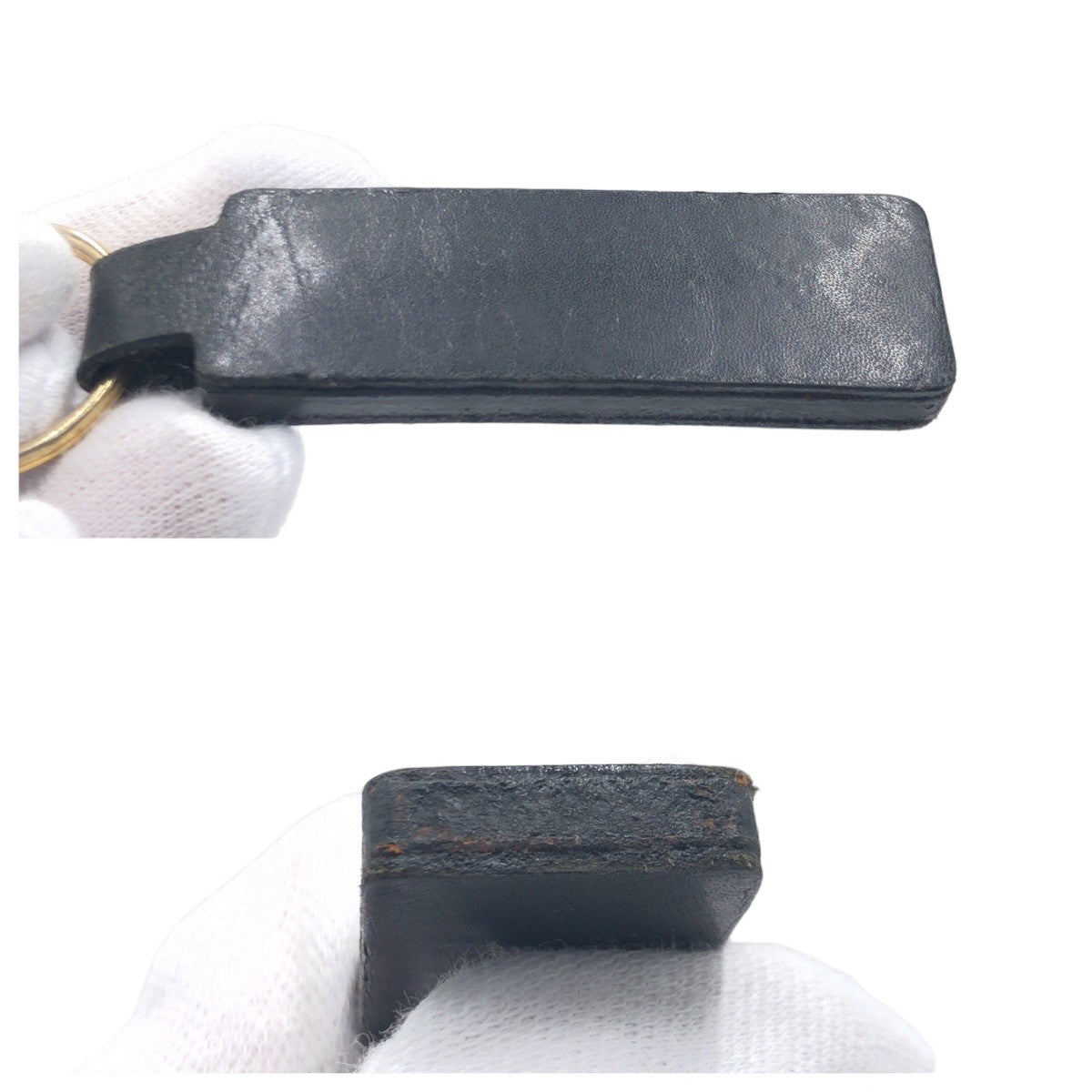 12560
Dior ディオール ヴィンテージ ブラック ゴールド金具 レザー キーホルダー キーリング ストラップ  レディース AB5