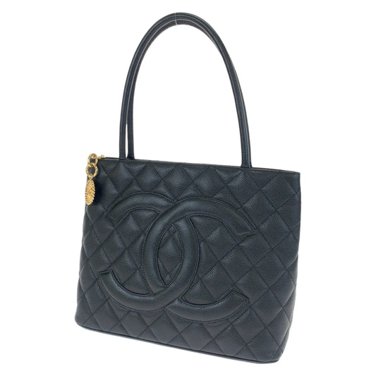 H-00547
CHANEL シャネル ヴィンテージ 復刻トート ココマーク ブラック 黒 ゴールド金具 キャビアスキン トートバッグ ハンドバッグ  レディース