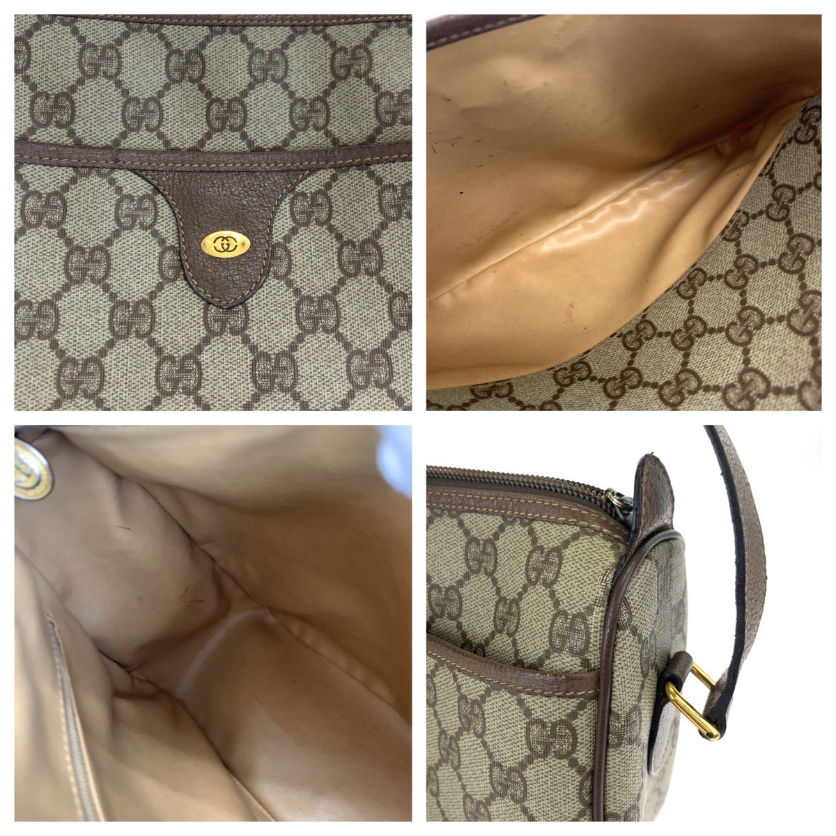 GUCCI グッチ ヴィンテージ オールドグッチ ブラウン 茶 ベージュ ゴールド金具 GGスプリームキャンバス 001 115 6106 ショルダーバッグ 斜め掛け  レディース
