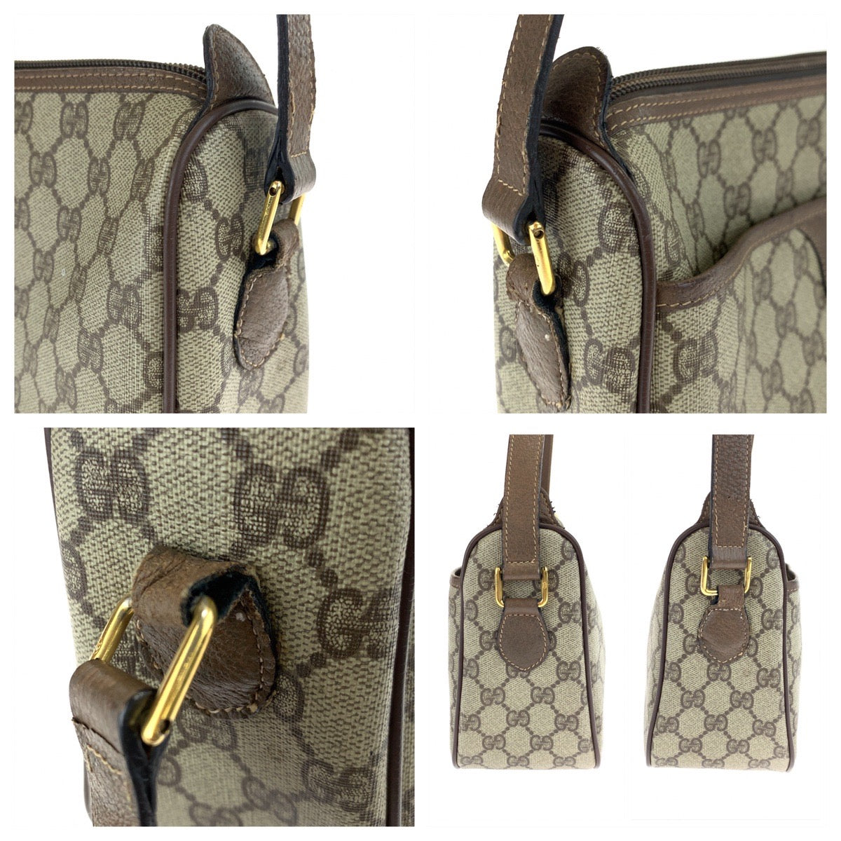 GUCCI グッチ ヴィンテージ オールドグッチ ブラウン 茶 ベージュ ゴールド金具 GGスプリームキャンバス 001 115 6106 ショルダーバッグ 斜め掛け  レディース