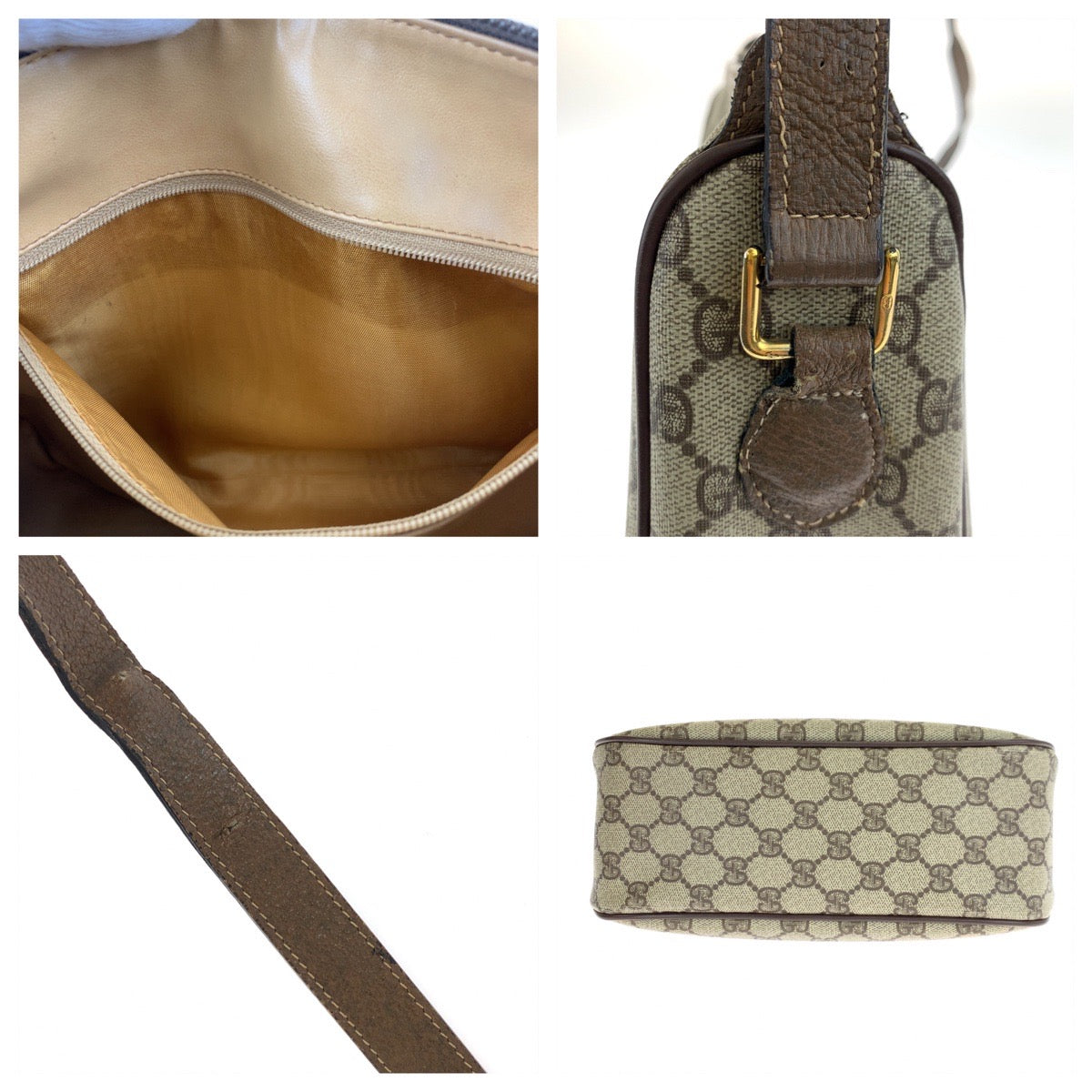 GUCCI グッチ ヴィンテージ オールドグッチ ブラウン 茶 ベージュ ゴールド金具 GGスプリームキャンバス 001 115 6106 ショルダーバッグ 斜め掛け  レディース