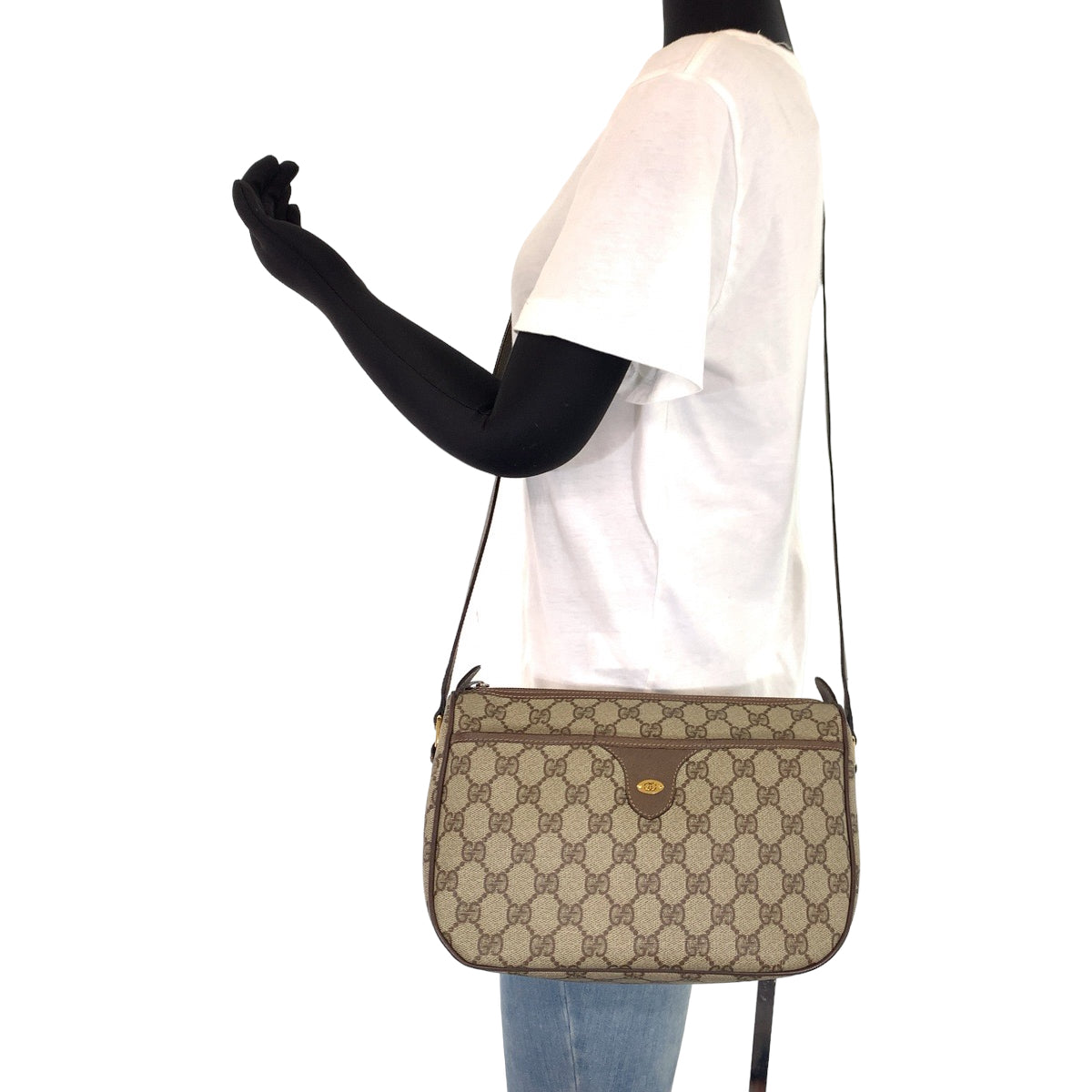 GUCCI グッチ ヴィンテージ オールドグッチ ブラウン 茶 ベージュ ゴールド金具 GGスプリームキャンバス 001 115 6106 ショルダーバッグ 斜め掛け  レディース