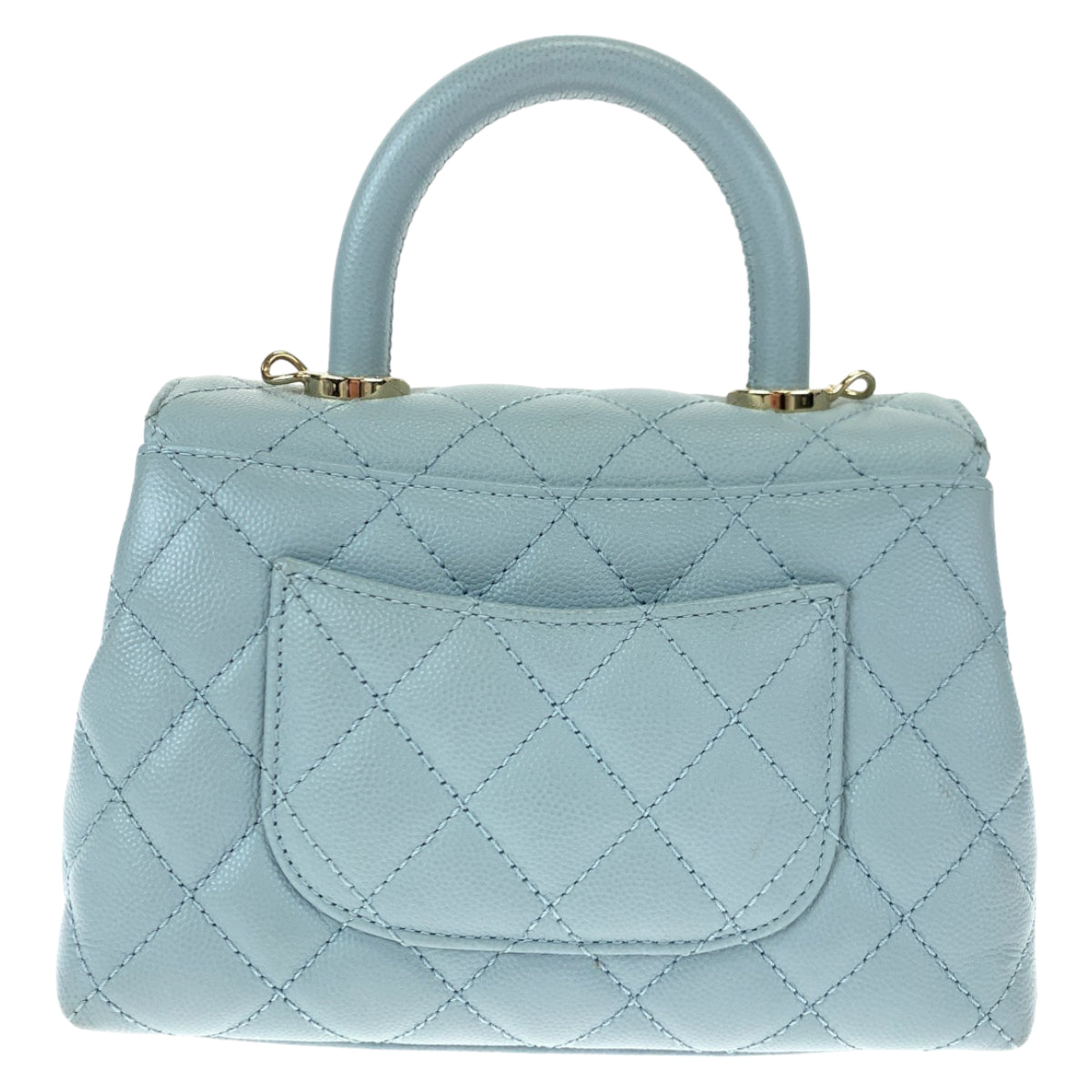 H-00548
CHANEL シャネル マトラッセ ココハンドルXXS ココマーク ターンロック ブルー 青 ゴールド金具 キャビアスキン AS2215 ショルダーバッグ ハンドバッグ 2way  レディース