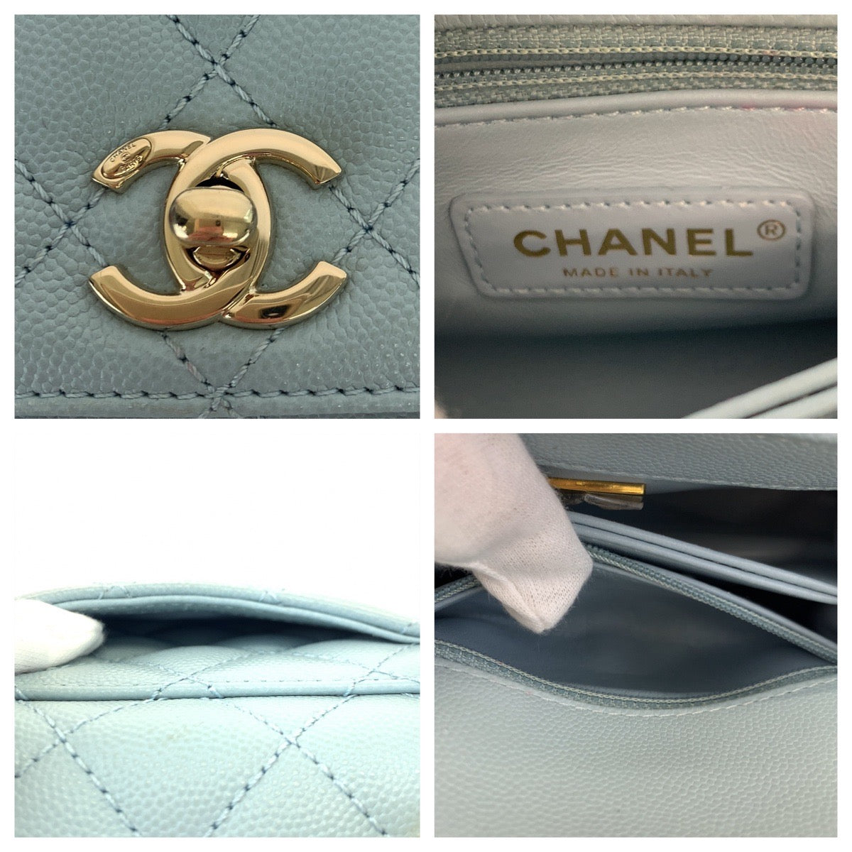 H-00548
CHANEL シャネル マトラッセ ココハンドルXXS ココマーク ターンロック ブルー 青 ゴールド金具 キャビアスキン AS2215 ショルダーバッグ ハンドバッグ 2way  レディース