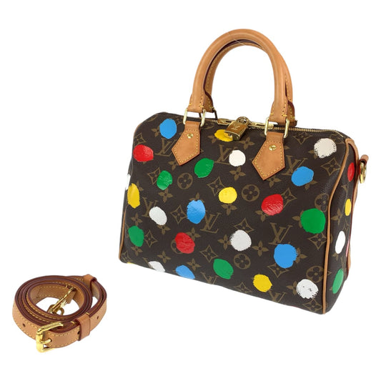 LOUIS VUITTON ルイヴィトン LV × YK スピーディ バンドリエール25 草間彌生 ペインティッド ドット ブラウン 茶 マルチカラー PVC M46433 ショルダーバッグ ハンドバッグ 2WAY  レディース