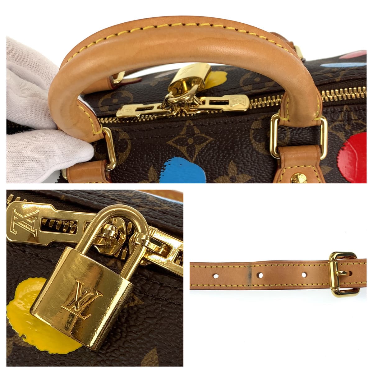 LOUIS VUITTON ルイヴィトン LV × YK スピーディ バンドリエール25 草間彌生 ペインティッド ドット ブラウン 茶 マルチカラー PVC M46433 ショルダーバッグ ハンドバッグ 2WAY  レディース