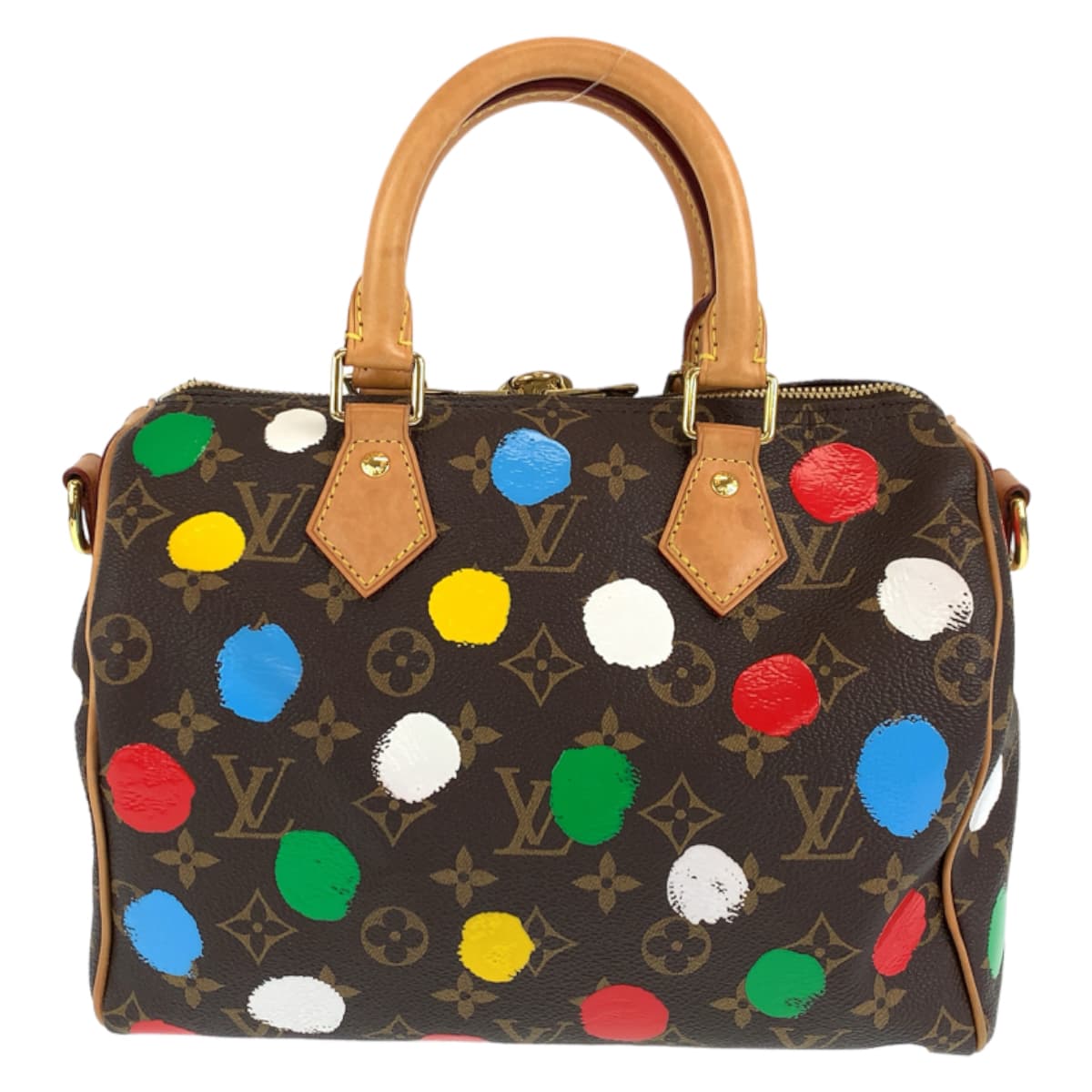 LOUIS VUITTON ルイヴィトン LV × YK スピーディ バンドリエール25 草間彌生 ペインティッド ドット ブラウン 茶 マルチカラー PVC M46433 ショルダーバッグ ハンドバッグ 2WAY  レディース