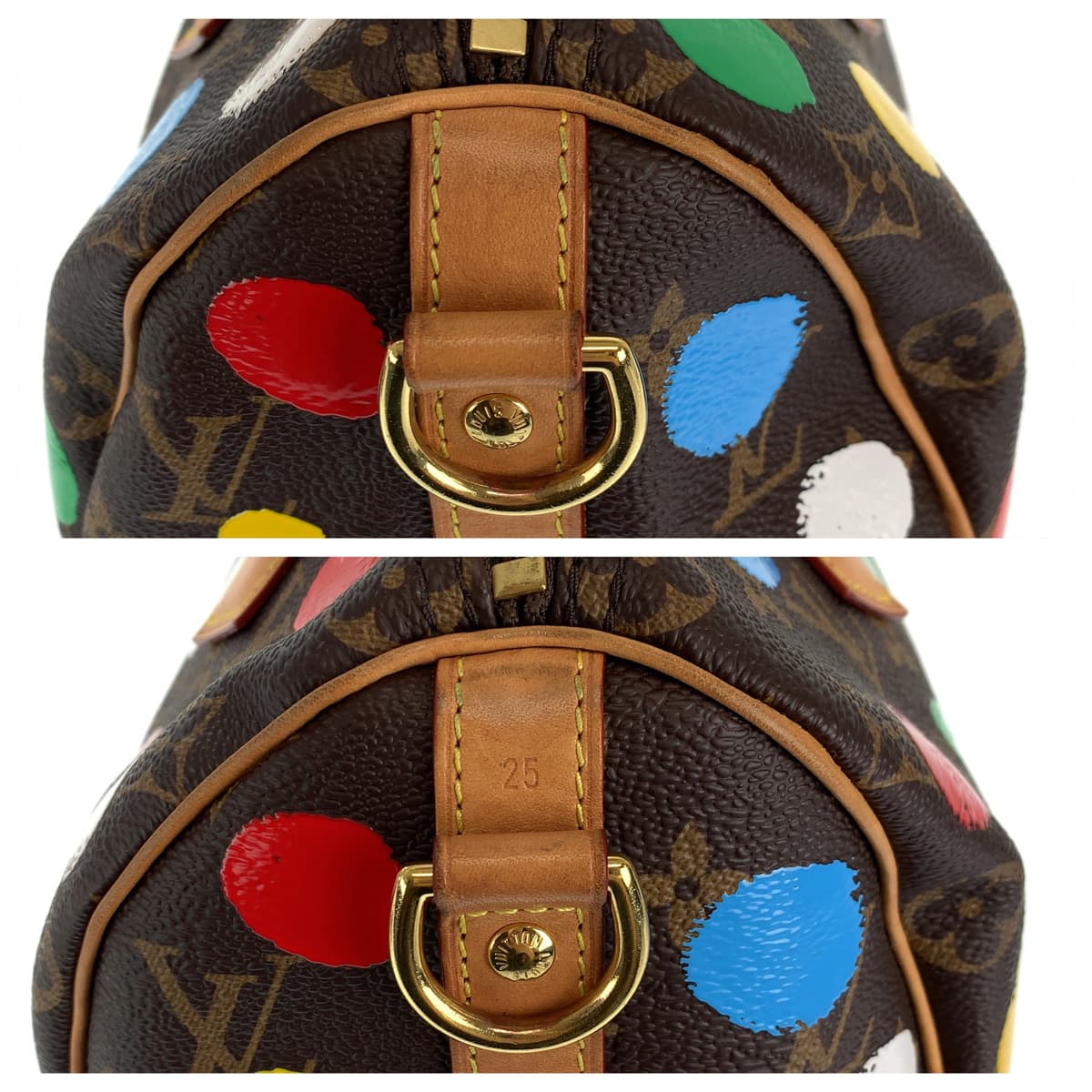 LOUIS VUITTON ルイヴィトン LV × YK スピーディ バンドリエール25 草間彌生 ペインティッド ドット ブラウン 茶 マルチカラー PVC M46433 ショルダーバッグ ハンドバッグ 2WAY  レディース