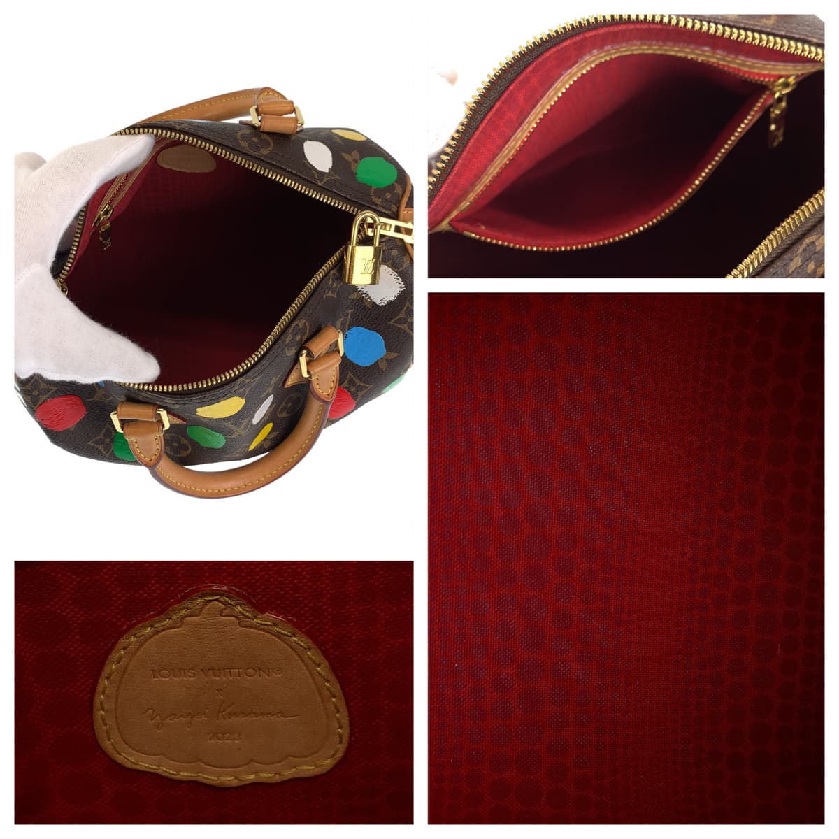 LOUIS VUITTON ルイヴィトン LV × YK スピーディ バンドリエール25 草間彌生 ペインティッド ドット ブラウン 茶 マルチカラー PVC M46433 ショルダーバッグ ハンドバッグ 2WAY  レディース