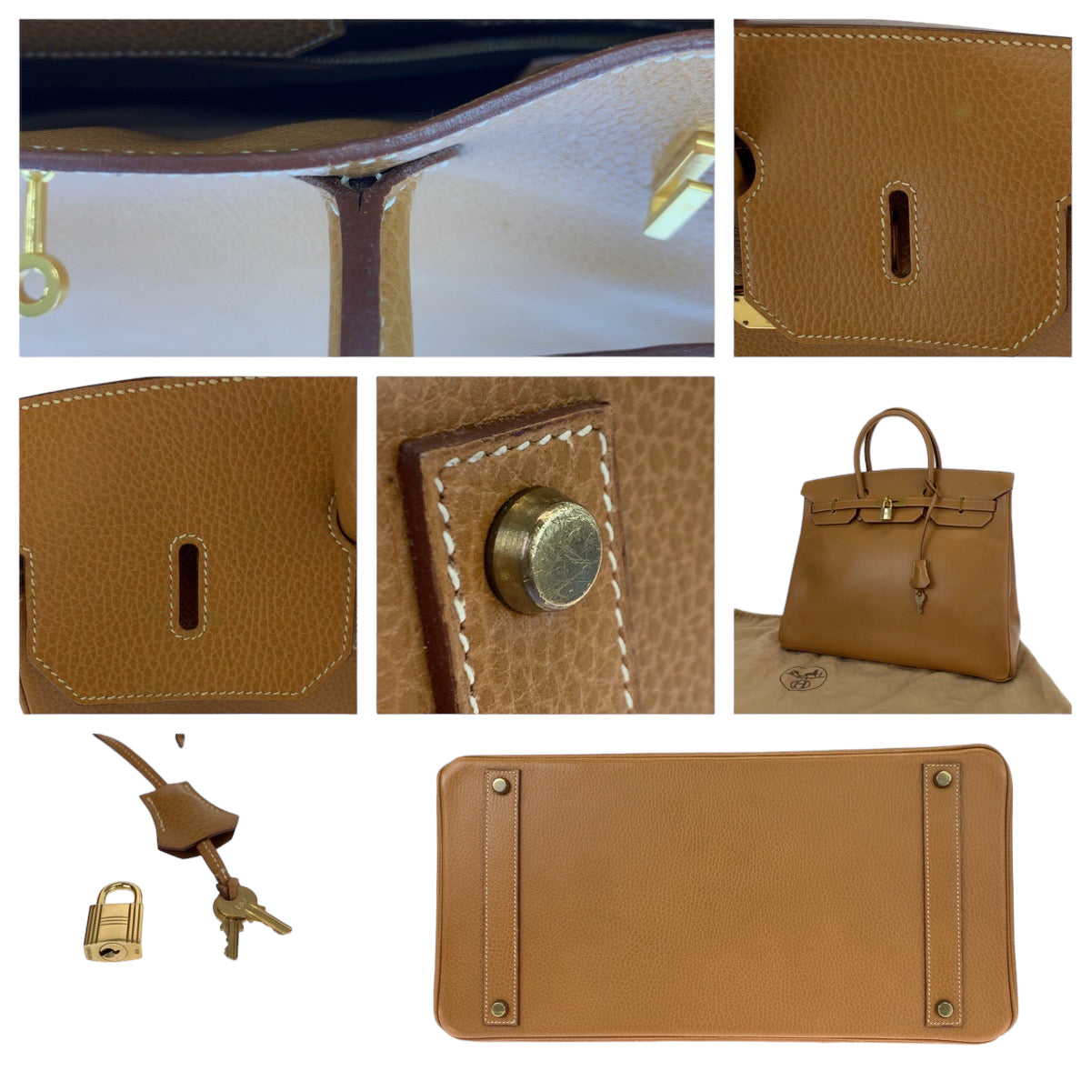 HERMES エルメス バーキン40 ナチュラル ベージュ ゴールド金具 アルデンヌ ハンドバッグ トートバッグ ◯X刻印  レディース
