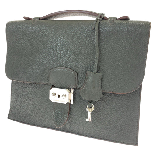 HERMES エルメス サックアデペッシュ 27 ヴェールヴェロネーゼ トリヨンクレマンス ビジネスバッグ セカンドバッグ クラッチバッグ  メンズ