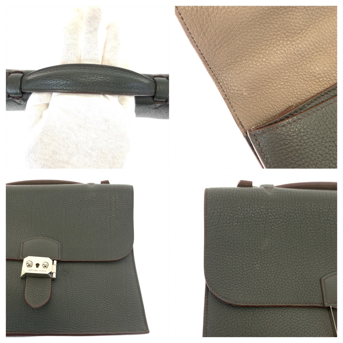 HERMES エルメス サックアデペッシュ 27 ヴェールヴェロネーゼ トリヨンクレマンス ビジネスバッグ セカンドバッグ クラッチバッグ  メンズ
