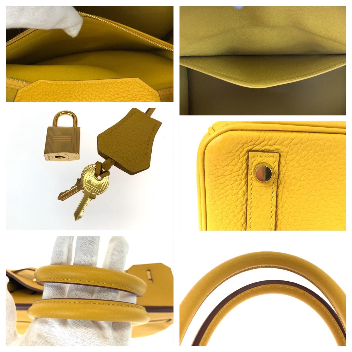 HERMES エルメス バーキン30 ジョーヌアンブル ゴールド金具 トゴ ハンドバッグ トートバッグ 男女兼用  レディース
