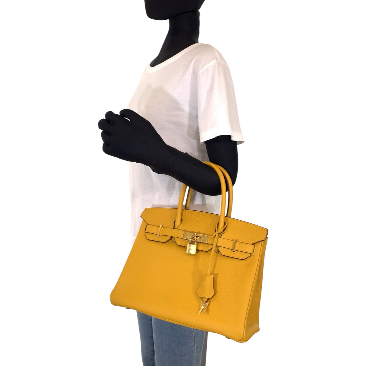 HERMES エルメス バーキン30 ジョーヌアンブル ゴールド金具 トゴ ハンドバッグ トートバッグ 男女兼用  レディース